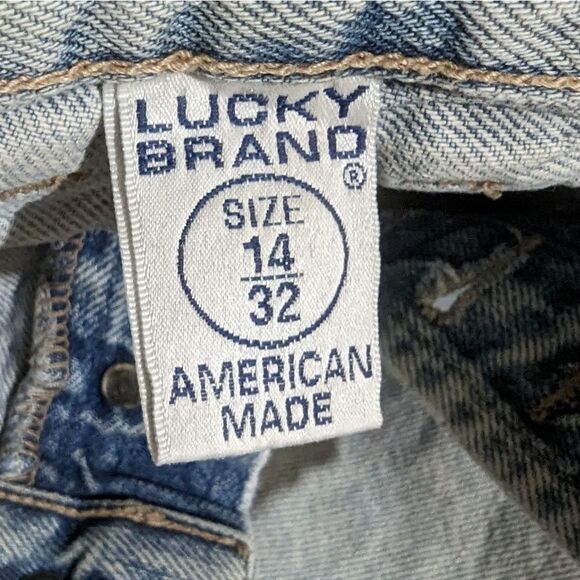 Vintage 90s Lucky Brand Button Fly Relaxed Mom Jeans Faded Distressed Size 14 - Picture 13 of 15